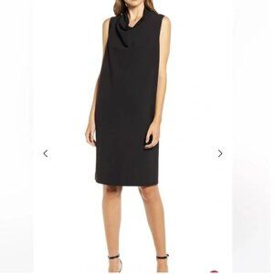 Anne Klein Black Crepe Sheath Dress Womens Small MSRP $99 NEW